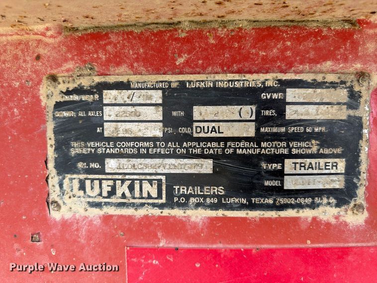 image for item FK4655 1997 Lufkin end dump trailer
