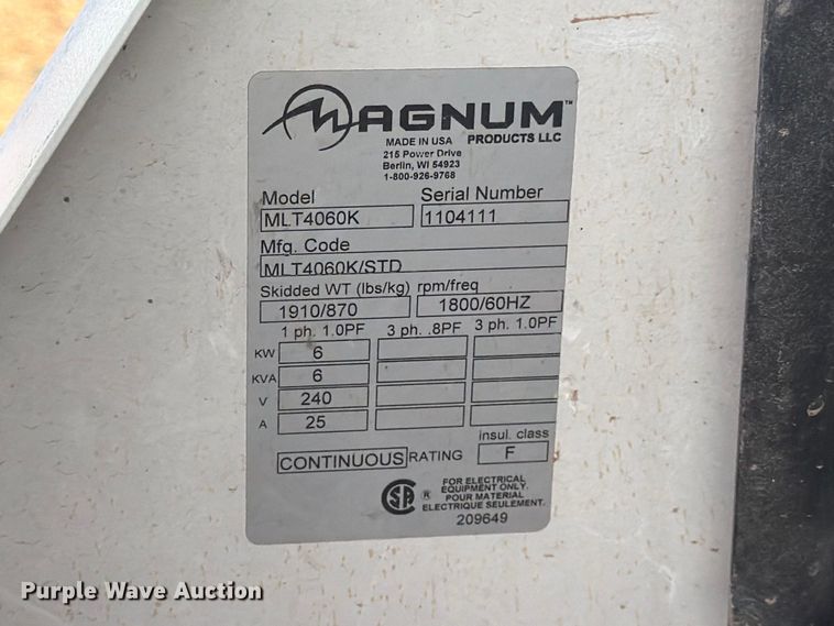 image for item FK4672 Magnum MLT4060K light plant