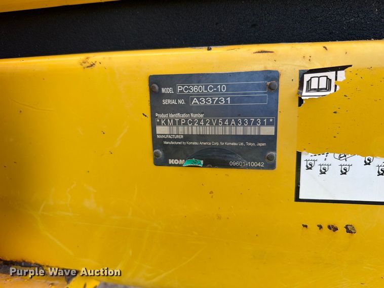 image for item FK5284 2014 Komatsu PC360LC-10 excavator