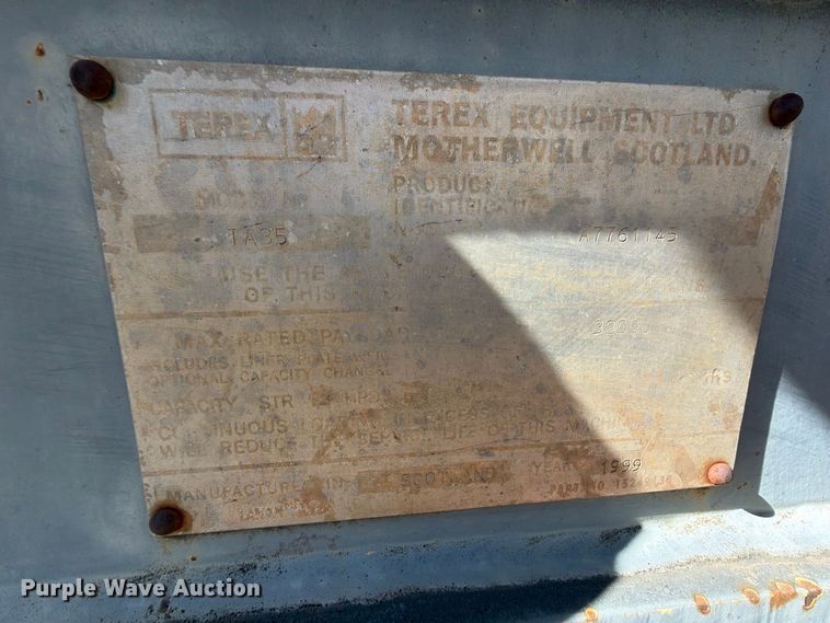 image for item FK5298 1999 Terex TA35 articulated haul truck