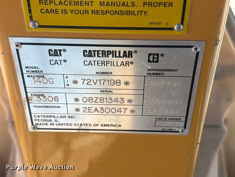 image for item FN5907 1994 Caterpillar 140G motor grader