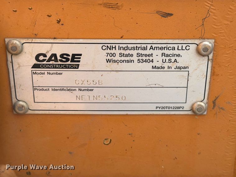 image for item FT6408 2014 Case CX55B mini excavator