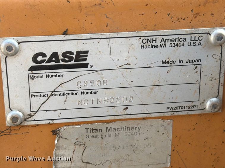 image for item FT6409 2012 Case CX50B mini excavator
