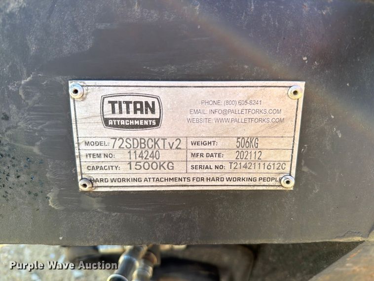 image for item FT6429 Titan Attachments 72SDBCKTv2 skid steer side discharge bucket 