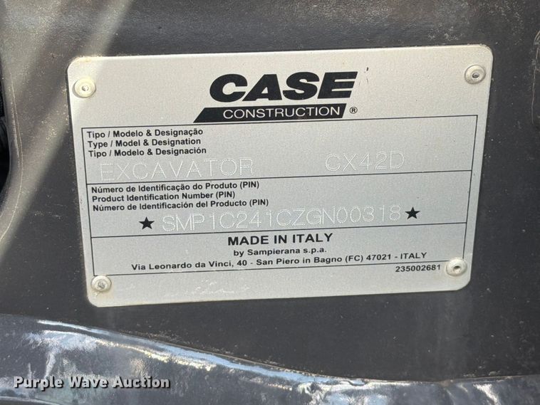 image for item FT6468 2023 Case CX42D mini excavator
