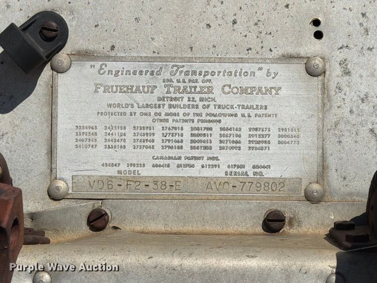 image for item FT6883 1963 Fruehauf VD6-F2-38-E Office Trailer