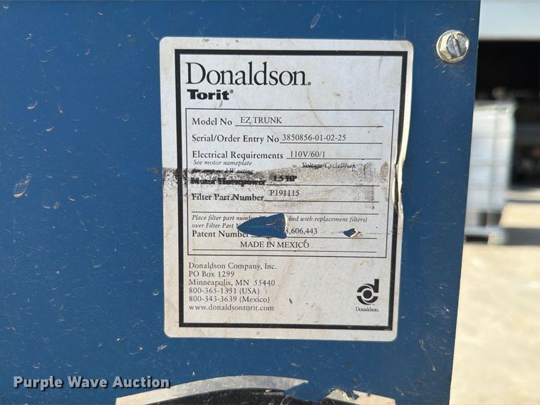 image for item FU0569 Donaldson EZ Trunk dust collector