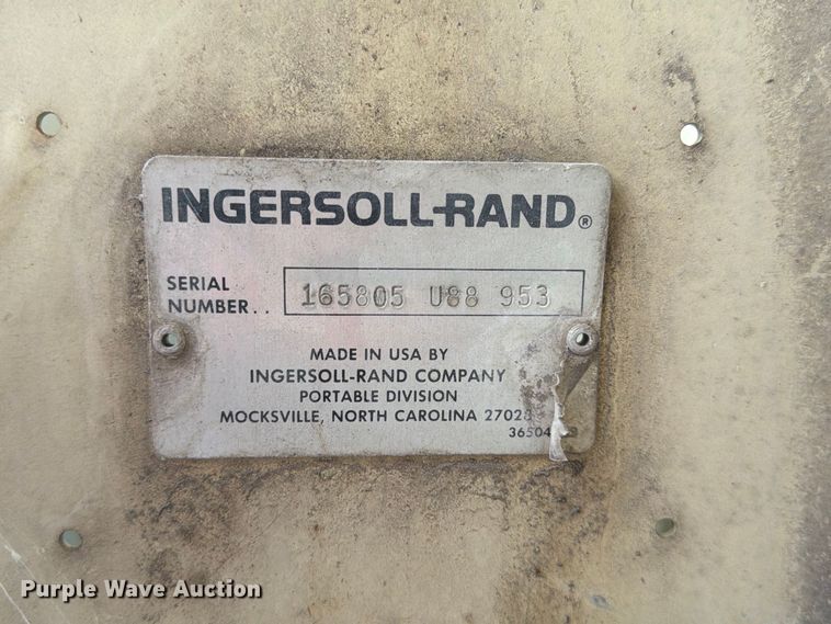 image for item FU0587 1988 Ingersoll Rand P175WD air compressor