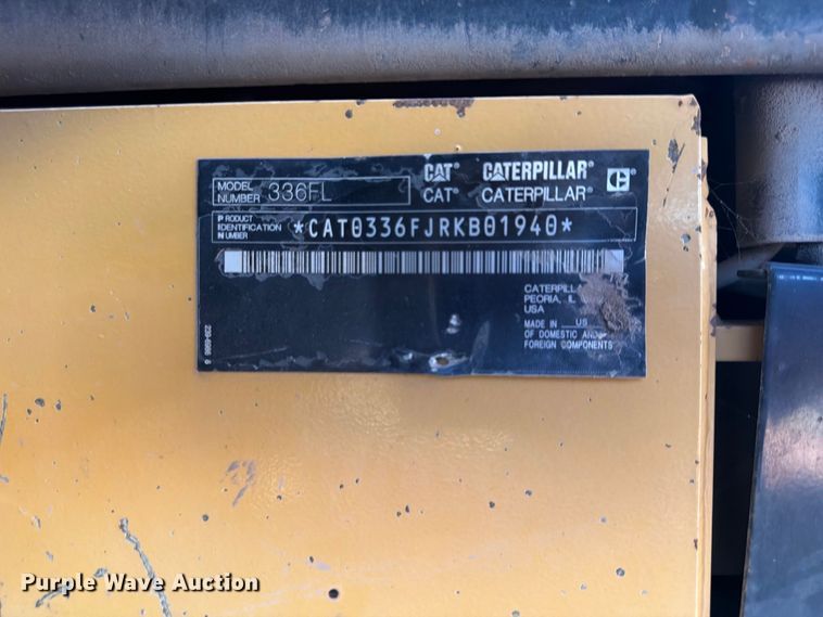 image for item FU4758 2016 Caterpillar 336F L excavator