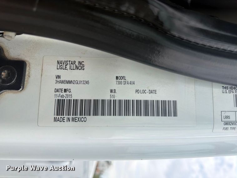 image for item FW3509 2016 International WorkStar 7300 bucket truck