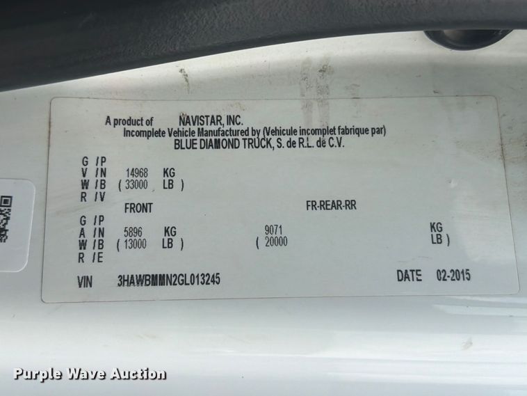 image for item FW3509 2016 International WorkStar 7300 bucket truck
