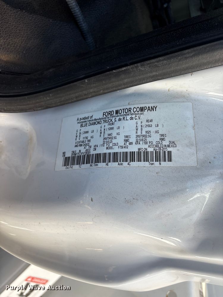 image for item YA4045 2015 Ford F750 Super Duty forestry bucket truck