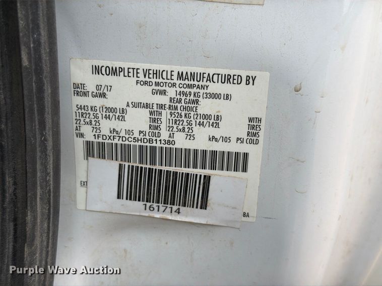 image for item YA4840 2017 Ford F750 Super Duty utility / service truck