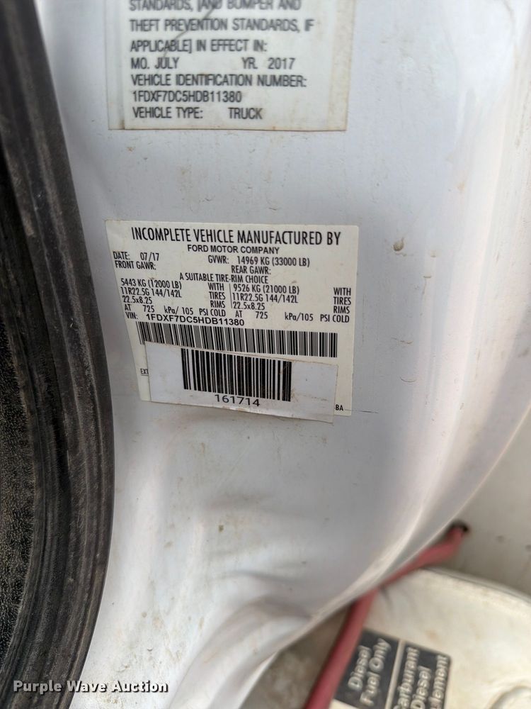 image for item YA4840 2017 Ford F750 Super Duty utility / service truck