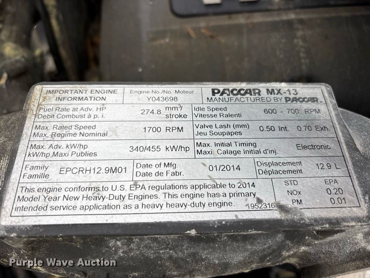 image for item YA5240 2015 Kenworth T800 dump truck