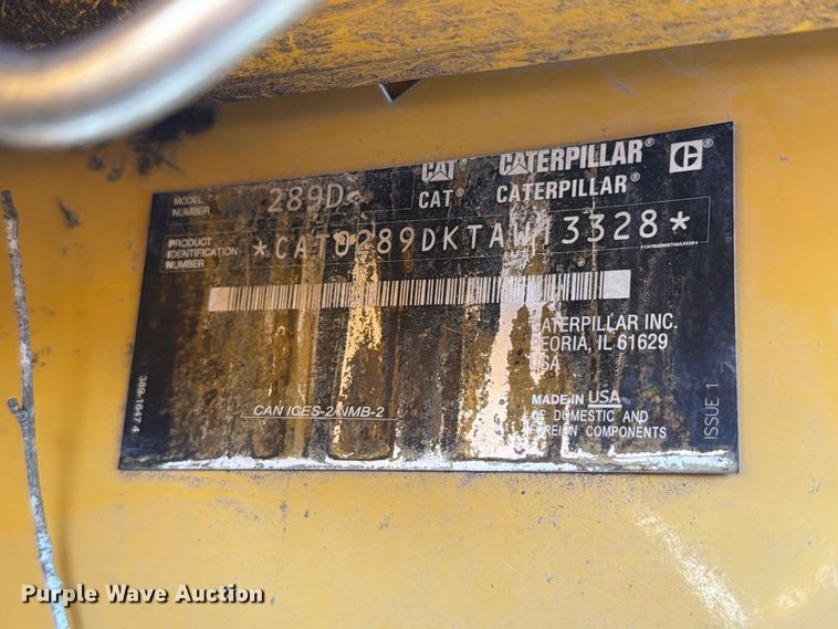 image for item YA5531 2019 Caterpillar 289D tracked skid steer loader