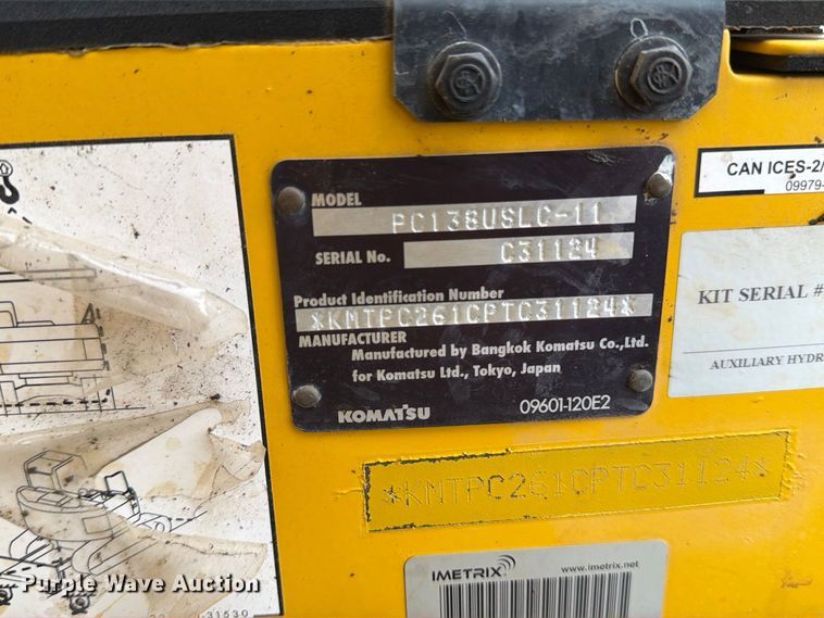 image for item DW6783 2024 Komatsu PC138USLC-11 excavator