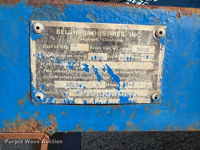 image for item DW6795 1999 Belshe equipment trailer