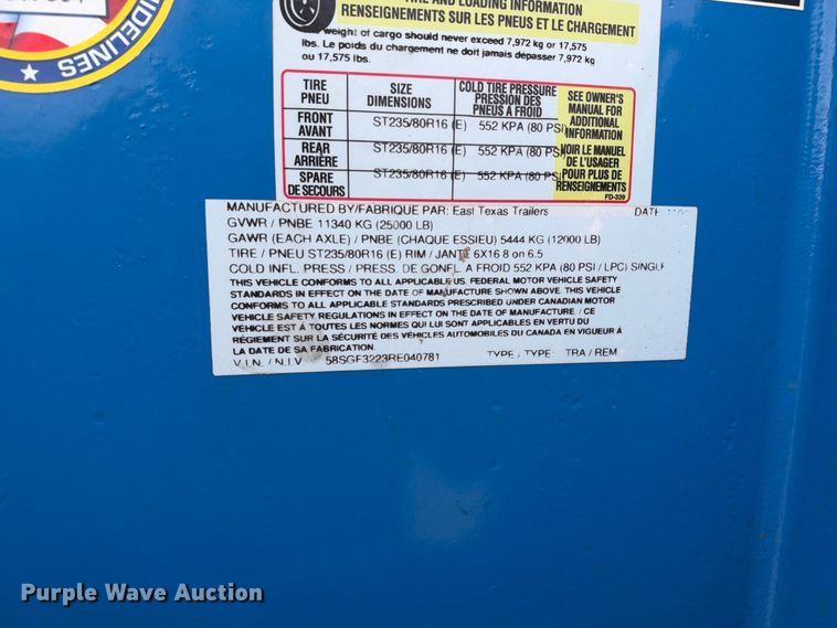 image for item EC4612 2024 East Texas trailers 