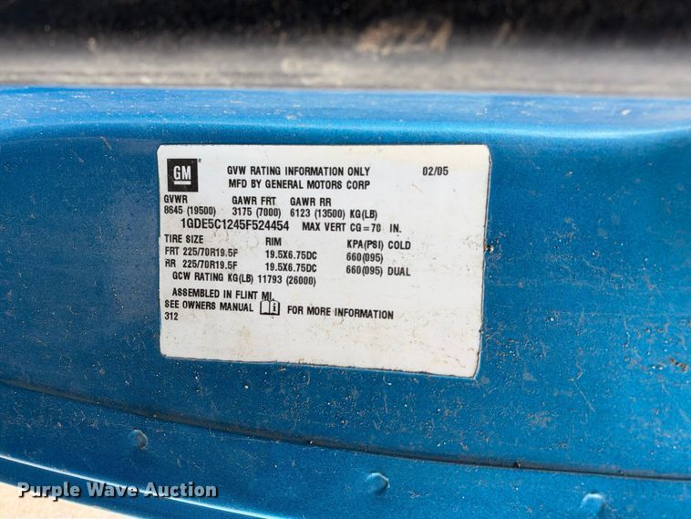 image for item EC4619 2005 GMC C4500 dump flatbed truck