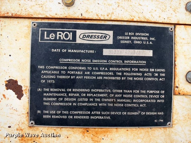 image for item EC4623 1989 LeRoi Air Compressor 