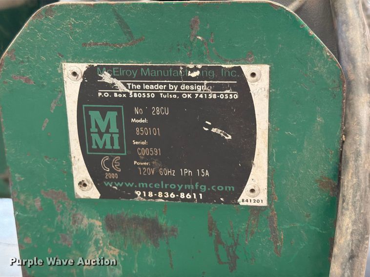 image for item EP7727 McElroy 28CU Poly pipe fusion machine