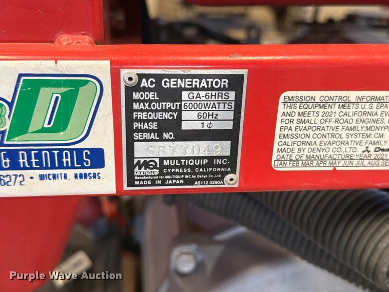 image for item EP7734 MQ GA-6HRS generator