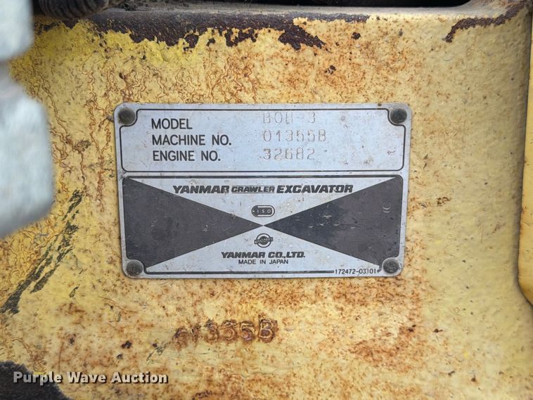 image for item EP7742 2006 Yanmar B08-3 Mini Excavator