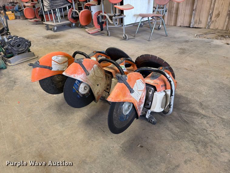 (3) Stihl TS420 concrete saws
