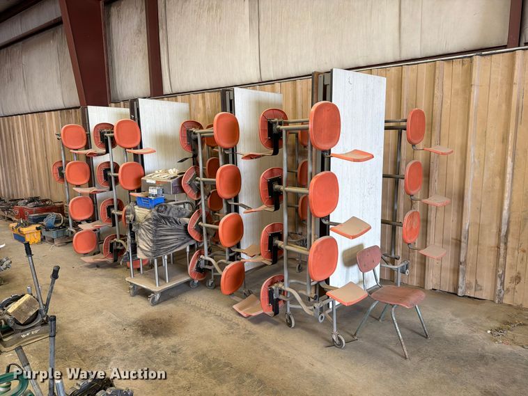 (3) folding cafeteria tables