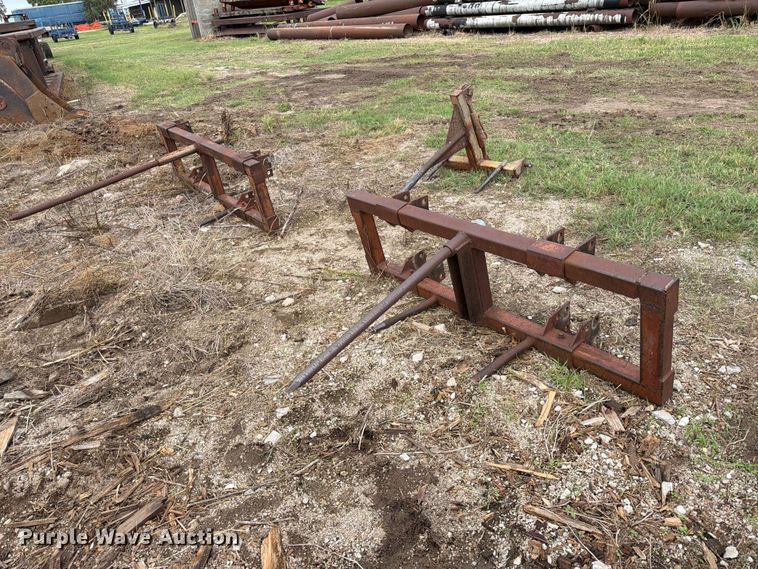 (3) hay bale spears