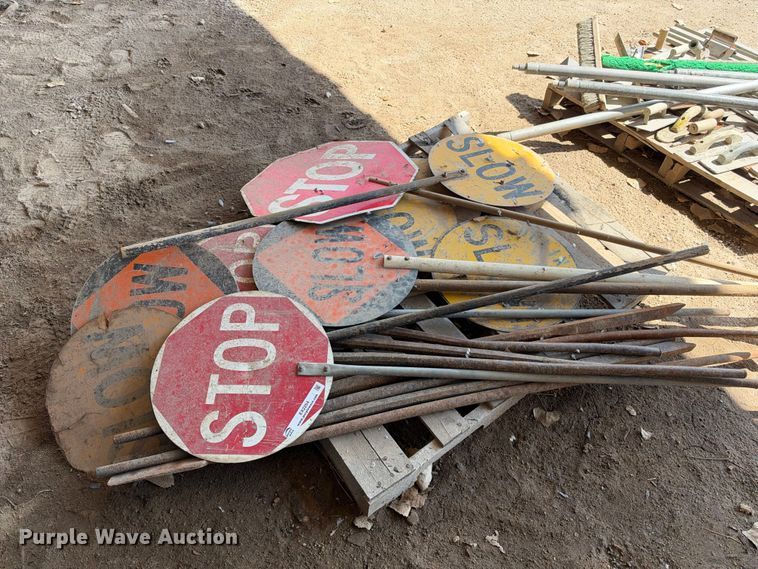Approximately 8 flagging paddles