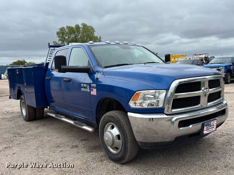 image for item FK3733 2018 Dodge Ram 3500 Crew Cab utility bed pickup truck