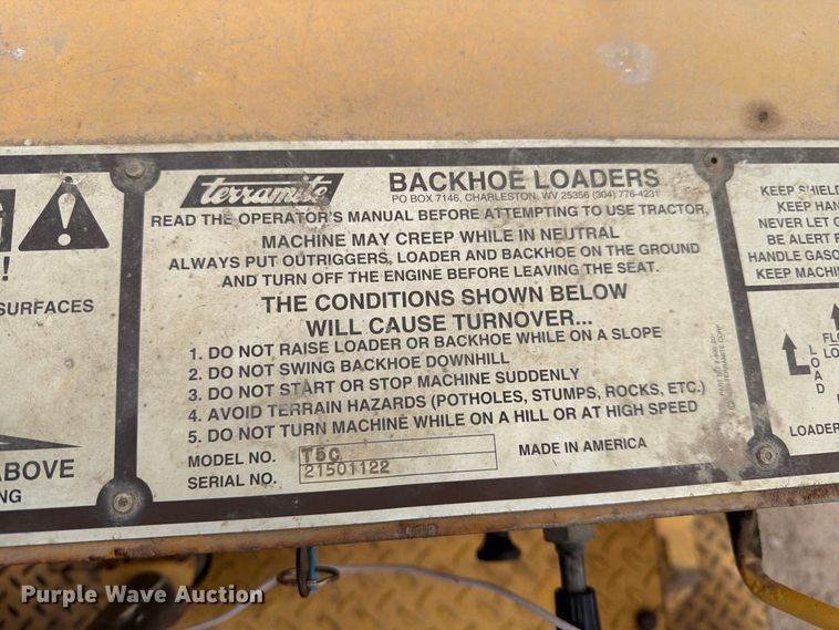 image for item FK3740 2001 Teramite T5C backhoe