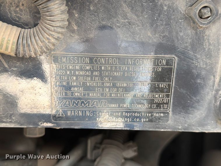 image for item FK3743 2021 Yanmar VIO35-6A mini excavator