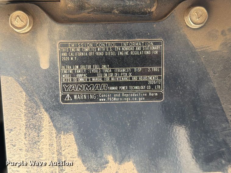 image for item FK3744 2021 Yanmar SV40 mini excavator