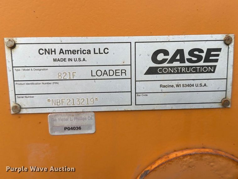 image for item FK3750 2011 Case 821F wheel loader