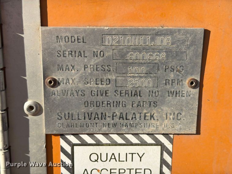 image for item FK3759 2006 Sullivan-Palatek D210 air compressor