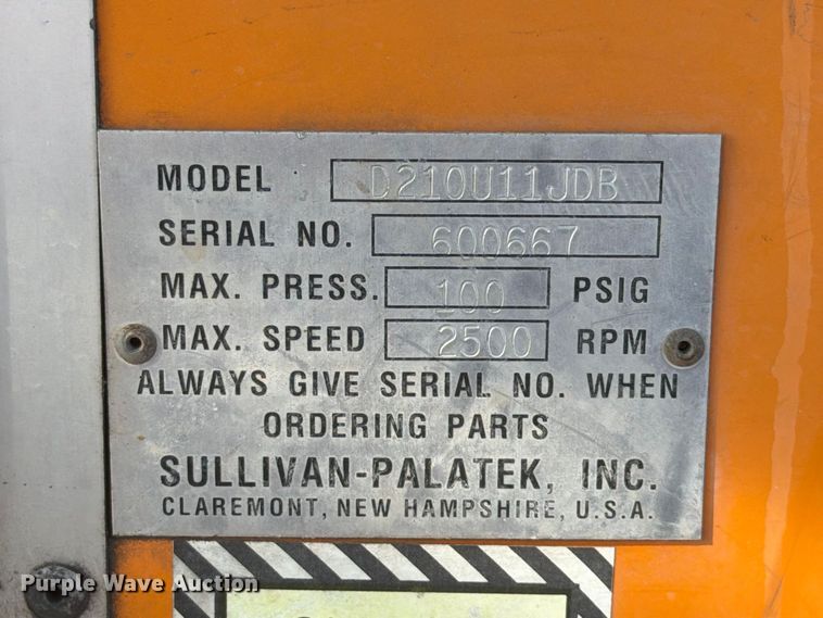 image for item FK3760 2006 Sullivan-Palatek D210U11JDB air compressor