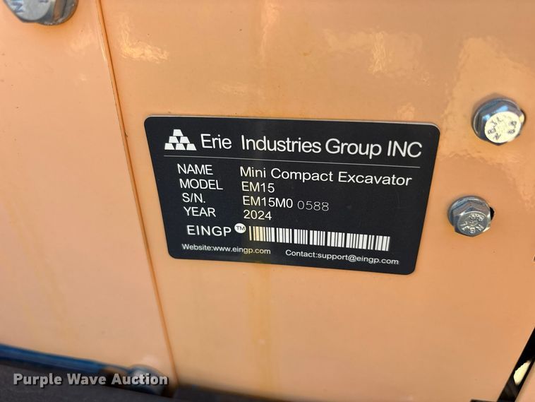 image for item ES8364 2024 Erie EM15 mini excavator