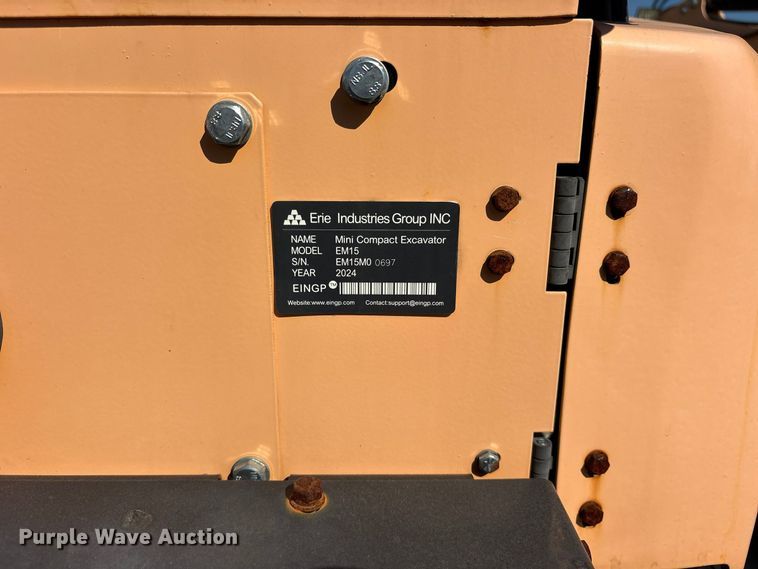 image for item ES8397 2024 Erie EM15 mini excavator
