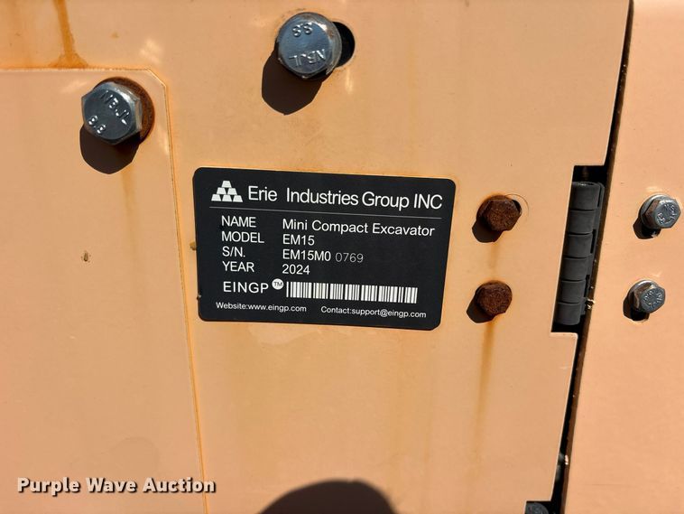 image for item ES8398 2024 Erie EM15 mini excavator