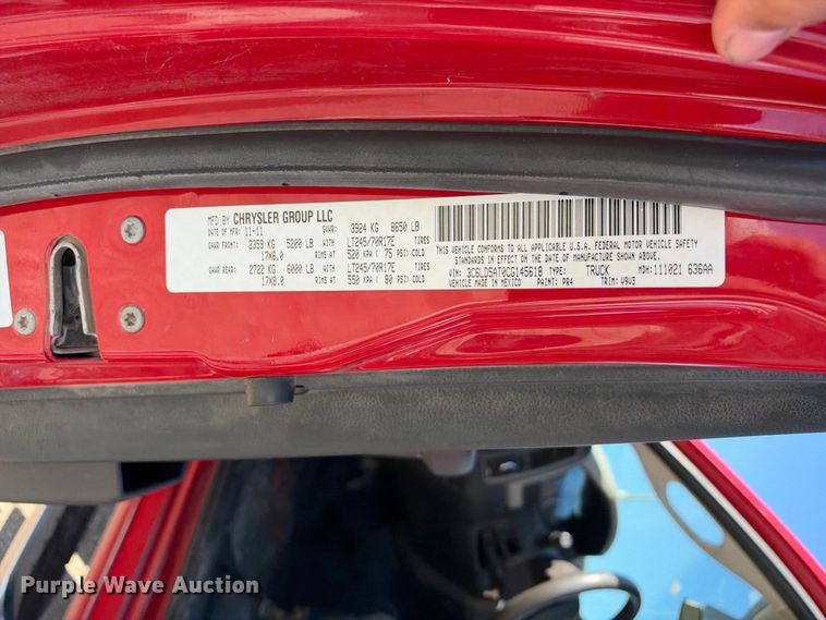 image for item EX2391 2012 Dodge Ram 2500 bale bed pickup truck
