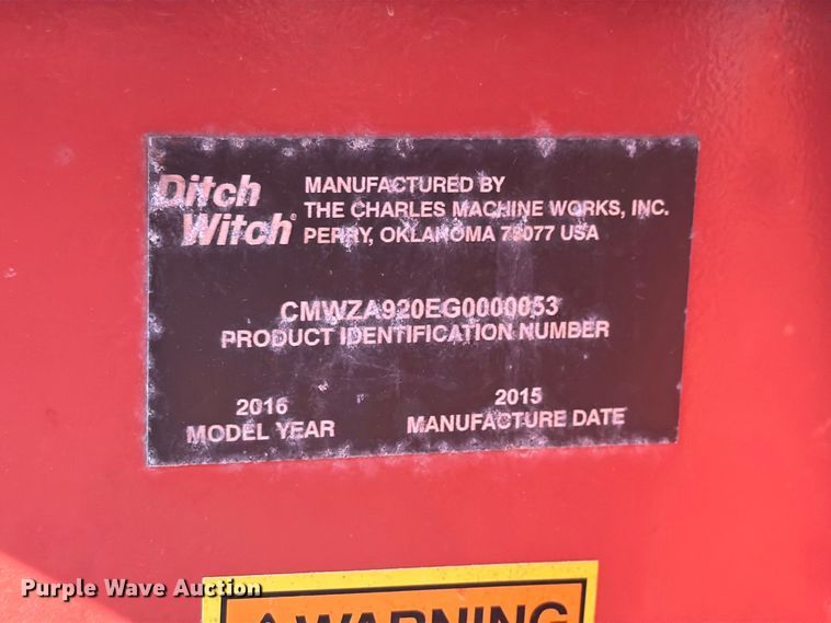 image for item EX4637 2016 Ditch Witch A920 backhoe attachment