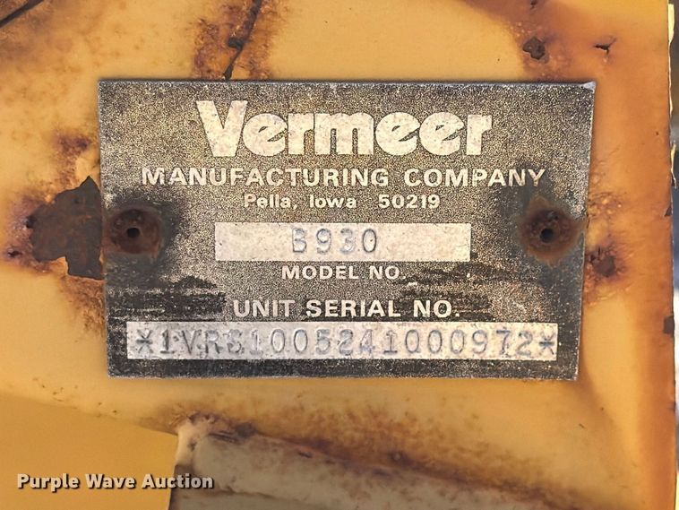 image for item EX4648 2004 Vermeer B930 backhoe attachment