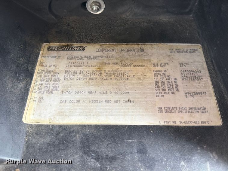 image for item FM6547 1997 Freightliner FLD120 fertilizer delivery truck