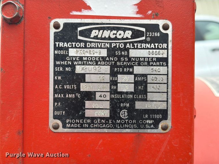 image for item FU0593 Pincor PTO-20-2 generator