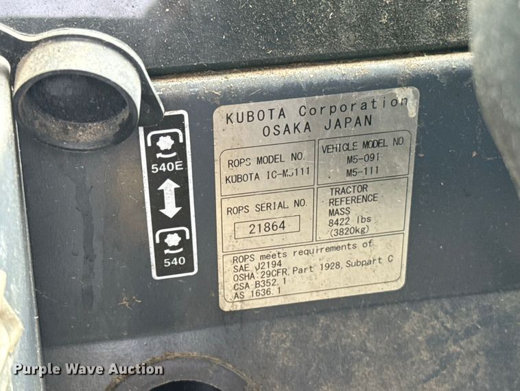 image for item FV2013 2025 Kubota M5-111D MFWD tractor