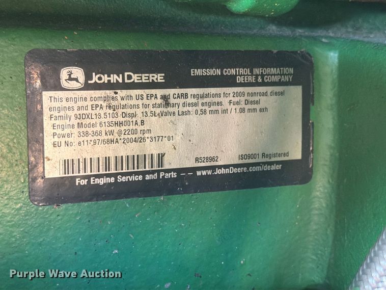 image for item YA5777 2009 John Deere 9870 STS RWA combine