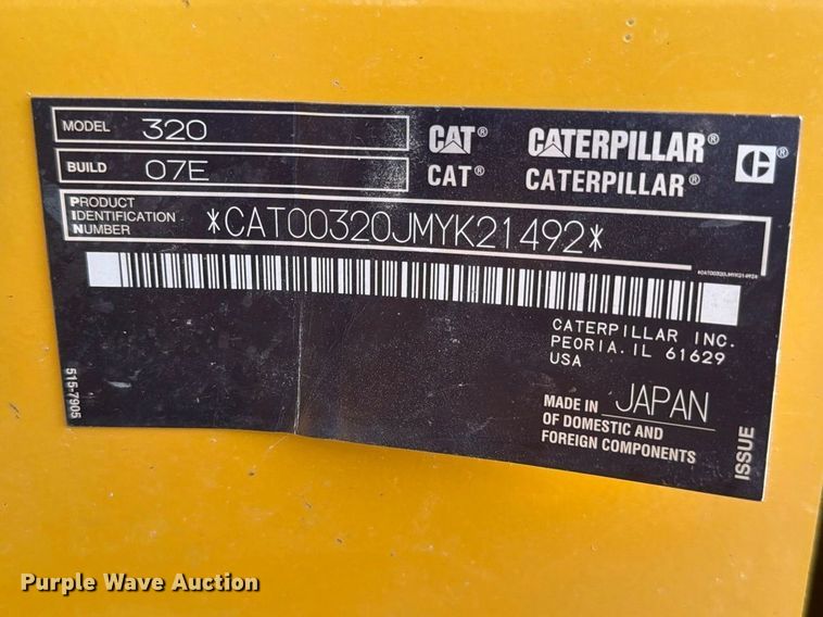 image for item FN3506 2023 Caterpillar 320 excavator